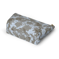 Floral Plaid Accessory Pouch w T-bottom in Aqua